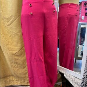 Elegant Pink High-Waisted Women's Pants